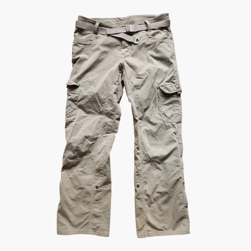 Kuhl Legendary Vintage Women's Tan Roll-Up Snap Cargo Hiking Outdoor Pants 8